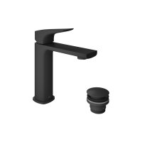 Vado Cameo Lever Mono Basin Mixer for Low Pressure System with Waste - Matt Black