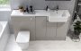 Purity Collection Valento 1542mm Basin Toilet & 3 Drawer Unit Pack (LH) - Pearl Grey Gloss