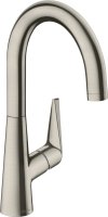 Hansgrohe Talis M51 Single Lever Kitchen Mixer 220, Single Spray Mode - Stainless Steel Finish