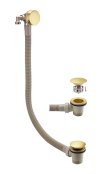 The White Space Overflow Bath Filler with Pop-Up Waste - Brushed Brass