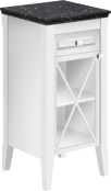 Villeroy & Boch Hommage 450mm Left Hand Hinge Side Cabinet & Worktop - Matt White