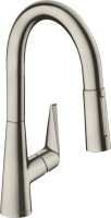 Hansgrohe Talis M51 Single Lever Kitchen Mixer 160 with Pull-Out Spray, 2 Spray Modes - Stainless Steel Finish