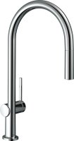 Hansgrohe Talis M54 Single Lever Kitchen Mixer 210 with Pull-Out Spout, Single Spray Mode - Chrome