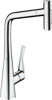 Hansgrohe Metris Select M71 Single Lever Kitchen Mixer with Pull-Out Spray - Chrome