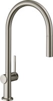 Hansgrohe Talis M54 Single Lever Kitchen Mixer 210 with Pull-Out Spout, Single Spray Mode - Stainless Steel Finish