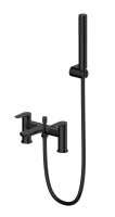 The White Space Stride Deck Mounted Bath/Shower Mixer - Matt Black