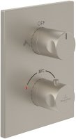 Villeroy & Boch Universal Concealed Dual Outlet Thermostatic Shower Valve - Matt Brushed Nickel