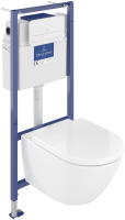 Villeroy & Boch Viconnect Pro 2.0 Wall Installation Frame Bundle with Subway 3.0 WC & White Flush Plate