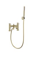 The White Space Pin Lux Deck Mounted Bath/Shower Mixer - Brushed Brass