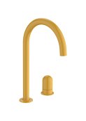 Roca Nu Large Deck-Mounted 2 Hole Basin Mixer with Dome Handle - Honey Yellow