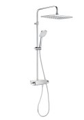 Roca Deck Thermostatic Shower Column with Shelf & Square Head - Chrome