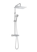 Roca Even-T Thermostatic Shower Column with Square Head - Chrome