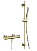 The White Space Yes Dual Control Bar Shower Valve with Slide Rail & Easy Fit - Brushed Brass