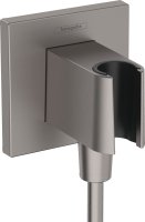 Hansgrohe Fixfit E Wall Outlet with Shower Holder - Brushed Black Chrome