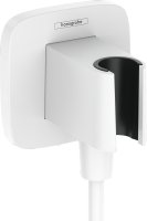 Hansgrohe Fixfit Q Wall Outlet with Shower Holder - Matt White