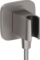 Hansgrohe Fixfit Q Wall Outlet with Shower Holder - Brushed Black Chrome