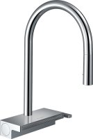 Hansgrohe Aquno Select M81 Single Lever Kitchen Mixer 170, Pull-Out Spray, 3 Spray Modes - Chrome