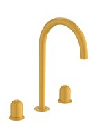 Roca Nu Large Deck-Mounted 3 Hole Basin Mixer with Dome Handle - Honey Yellow