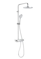 Roca Deck Thermostatic Shower Column with Shelf & Round Head - Chrome