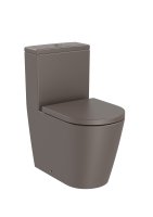 Roca Inspira Compact Round Close-Coupled Rimless Toilet - Coffee