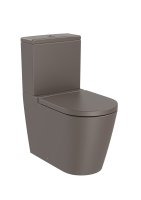 Roca Inspira Round Close-Coupled Rimless Toilet - Coffee