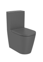 Roca Inspira Round Close-Coupled Rimless Toilet - Onyx