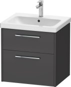 Duravit D-Code 584mm x 460mm 2 Drawer Wall Hung Vanity Unit - Matt Graphite