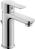 Duravit D-Code Single Lever Medium FreshStart Basin Mixer w/ MinusFlow & Waste Lever - Chrome