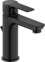 Duravit D-Code Single Lever Medium FreshStart Basin Mixer w/ MinusFlow & Waste Lever - Matt Black