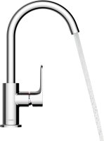 Hansgrohe Rebris S Single Lever Basin Mixer 210 with Swivel Spout & Pop-Up Waste Set - Matt Black