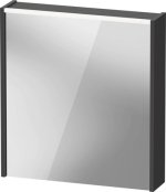 Duravit D-Code 650mm x 700mm Illuminated Right Opening Mirror Cabinet - Matt Graphite