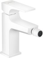 Hansgrohe Metropol Single Lever Bidet Mixer with Lever Handle & Push-Open Waste - Matt White