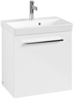 Villeroy & Boch Avento 530mm 1 Left Hand Door Vanity Unit with Chrome Handle - Brilliant White