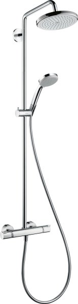 Hansgrohe Croma Showerpipe 220 1jet with Thermostatic Shower Mixer - Chrome