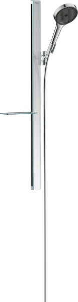 Hansgrohe Rainfinity Shower Set 130 3jet with Shower Bar 90cm & Shelf - Chrome