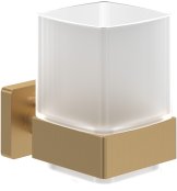 Villeroy & Boch Elements Striking Wall Mounted Frosted Glass Tumbler Holder - Brushed Gold