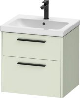 Duravit D-Code 584mm x 460mm 2 Drawer Wall Hung Vanity Unit w/ Black Handle - Pale Green