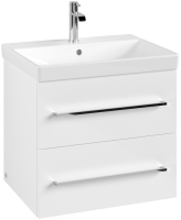 Villeroy & Boch Avento 600mm 2 Drawer Vanity Unit with Chrome Handles - Brilliant White