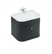 Burlington Chalfont 650mm Single Drawer Vanity Unit & Basin - Matt Black