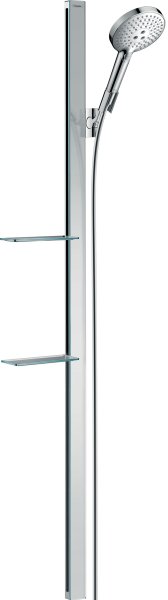 Hansgrohe Raindance Select S Shower Set 120 3jet with Shower Bar 150cm & Shelves - Chrome