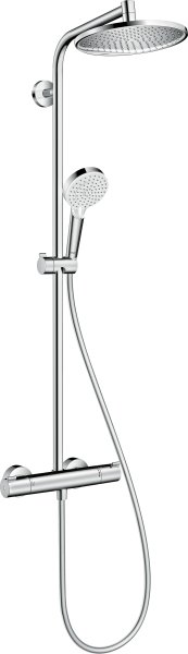 Hansgrohe Crometta S Showerpipe 240 1jet with Thermostatic Shower Mixer - Chrome