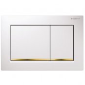 Geberit Omega 30 White/Gold-plated/White Dual Flush Plate 