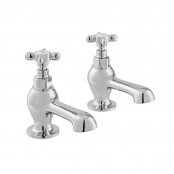 Booth & Co. Axbridge Cross Bath Pillar Taps - Chrome