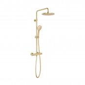 Vado Individual Showering Solutions Adjustable Round Thermostatic Shower Column - Brushed Gold