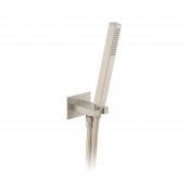 Vado Individual Square Single Function Mini Shower Kit with Integrated Outlet & Bracket Wall Mounted - Brushed Nickel