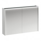 Laufen Lani Matt White 1000mm Illuminated 2 Door Mirror Cabinet with 2 Glass Shelves