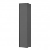 Laufen Base Traffic Grey 350 x 1650mm Tall Cabinet with 1 Door & Black Aluminium Handle - Right Hand