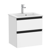 Roca The Gap Compact Matt White 500mm 2 Drawer Vanity Unit with Basin