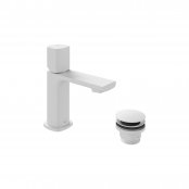 Vado Cameo Leverless Mini Mono Basin Mixer with Waste - Matt White