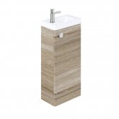 Vado Cameo 400mm Floor Mounted Cloakroom Unit with Reversable Door - Natural Oak